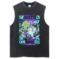 One Piece Vintage Washed Graphic Tank Top | Cotton Streetwear