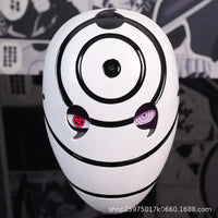 A highly imitative, high-gloss Obito Cosplay Mask featuring the Akatsuki Sharingan design for anime Halloween costumes and conventions.