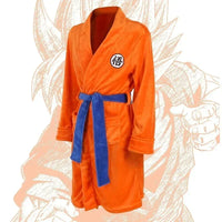 Dragon Ball Goku Flannel Anime Cosplay Bathrobe worn lifestyle shot home cosplay warm robe