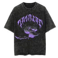 A hot unisex and plus size Solo Leveling Sung Jin-Woo Printed T Shirt in a washed cotton Harajuku style.