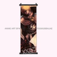 High-quality Bleach Anime Posters Japanese hanging scroll featuring Kurosaki Ichigo and Kuchiki Rukia printed on durable canvas for home decor.
