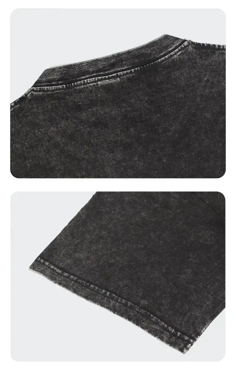 A vintage Washed T-shirt ONE PIECE Doflamingo in an oversized Harajuku style, suitable for men and women's fitness and street fashion.