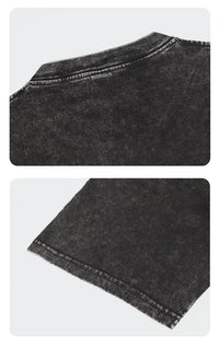 A vintage Washed T-shirt ONE PIECE Doflamingo in an oversized Harajuku style, suitable for men and women's fitness and street fashion.