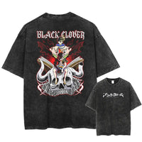 Asta Black Clover Manga Streetwear T-Shirt featuring a graphic design on a washed cotton oversized tee.