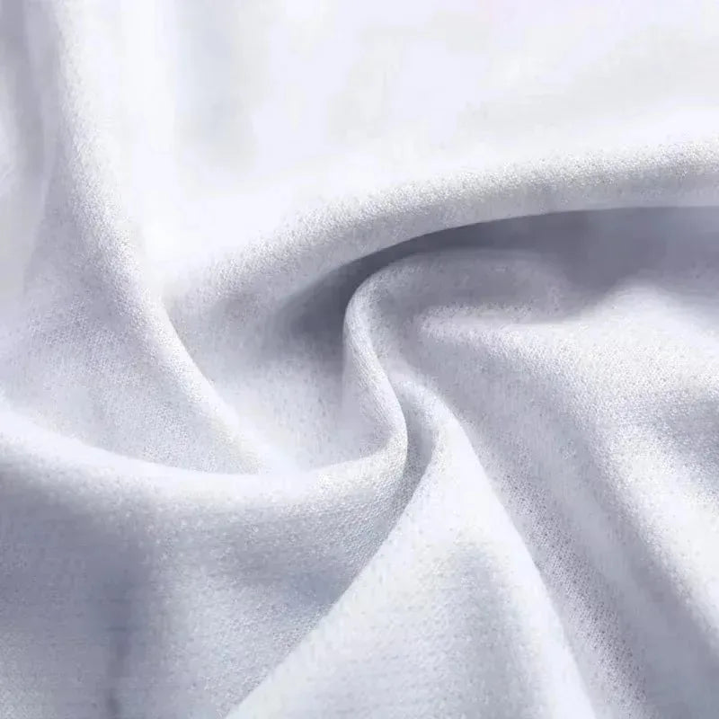 Close-up view of soft white fabric used in Zoro Luffy 3D T-Shirt One Piece Quick-Dry, showcasing its texture.
