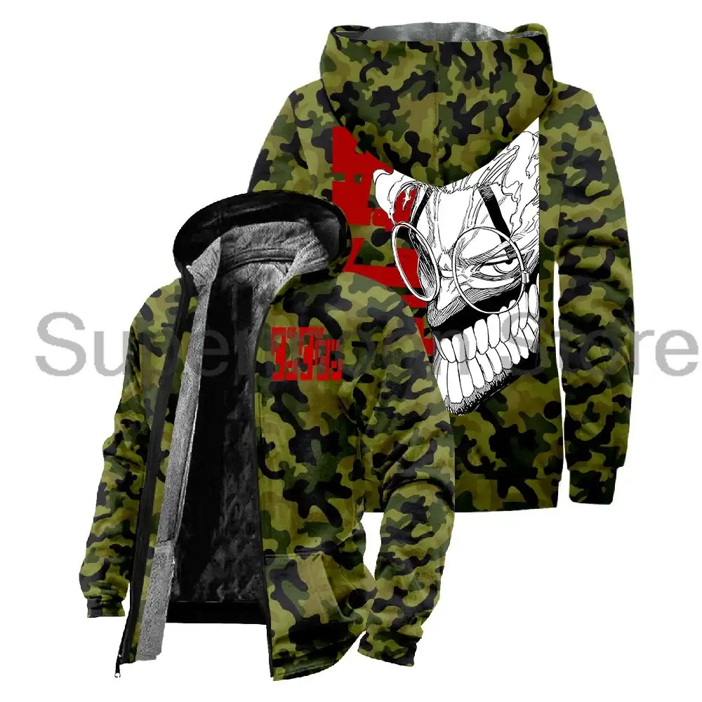 Dandadan Okarun Anime Harajuku Zip Hoodie streetwear winter jacket parka men women long sleeve