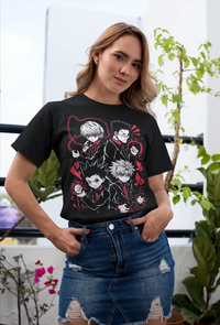 A premium unisex Hunter x Hunter T-Shirt featuring a dynamic manga graphic of Gon Freecss and Killua Zoldyck for anime fans.