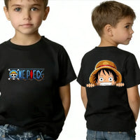 One Piece Kids T-Shirt Luffy Zoro Nami Chopper pure cotton short sleeve summer cartoon tee boys girls unisex sizes 100 to 160 CM birthday gift