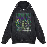 Gon Freecss Hunter x Hunter Washed Hoodie featuring a colorful manga-inspired design on a black pullover.