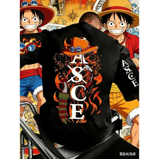 Portgas D. Ace One Piece Cotton T-Shirt | Oversized Anime Tee