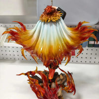 A highly detailed 30cm PVC Rengoku Kyoujurou Figure showcasing the Flame Hashira in a dynamic anime battle stance.