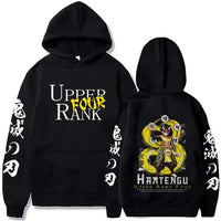 A street retro unisex Demon Slayer Uzui Tengen Hoodie with an anime character print for autumn and winter.