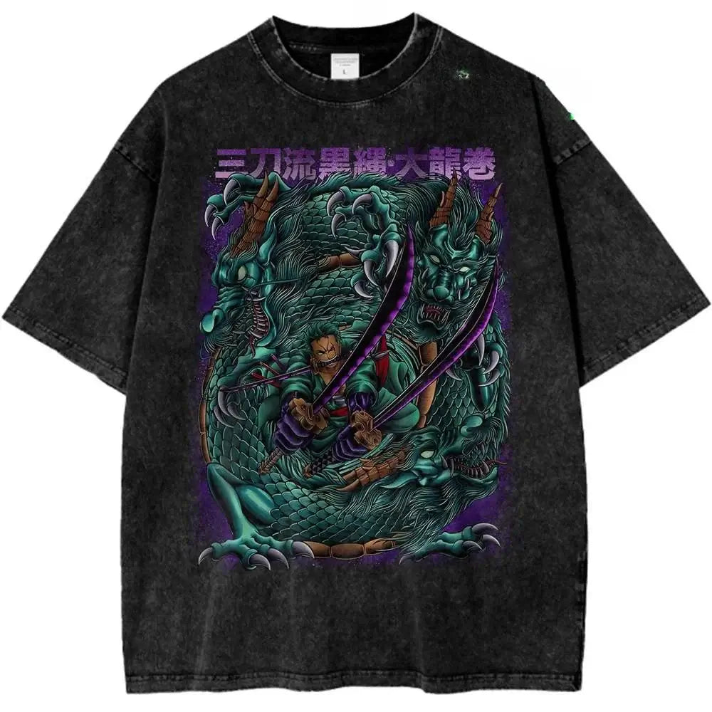 A new 2025 ONE PIECE Roronoa Zoro Shirt, an anime retro t-shirt with a designer illustration pattern.