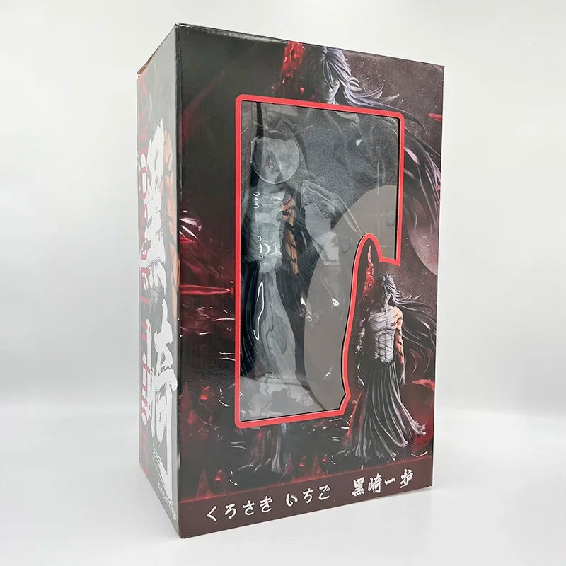 A detailed 32cm Bleach Anime Figure GK model featuring Kurosaki Ichigo in battle pose, available with Ulquiorra Cifer and Toshiro Hitsugaya variants.