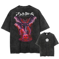 Asta Black Clover Manga Streetwear T-Shirt featuring a graphic design on a washed cotton oversized tee.