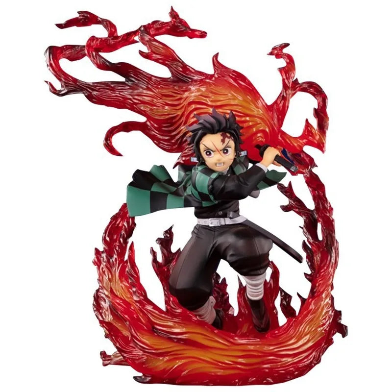 Tanjiro Hinokami Kagura Anime Figure 21CM Demon Slayer statue desktop decoration ornament gift