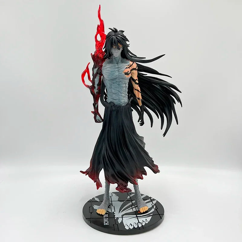 A detailed 32cm Bleach Anime Figure GK model featuring Kurosaki Ichigo in battle pose, available with Ulquiorra Cifer and Toshiro Hitsugaya variants.