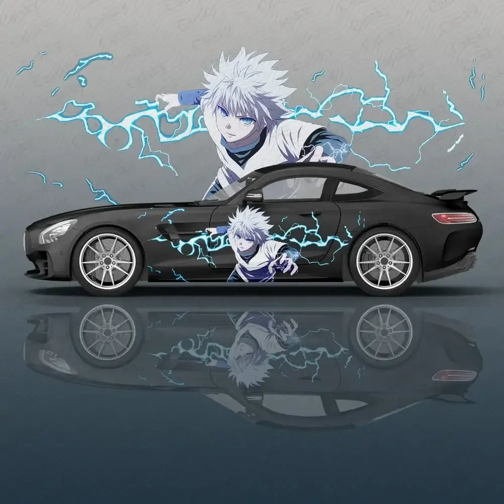 Killua Zoldyck Anime Vinyl Car Decal Side Graphic flower UV fade-resistant universal SUV vehicle