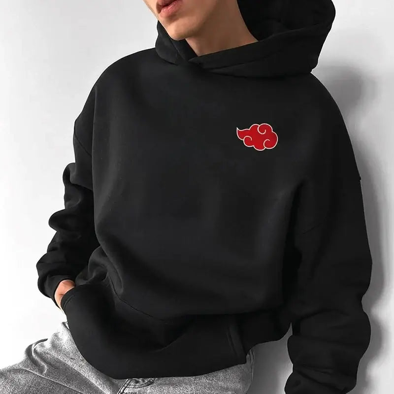Naruto Sasuke Pure Cotton Anime Loose Hoodie flat lay 2026 autumn winter anime cotton sweater