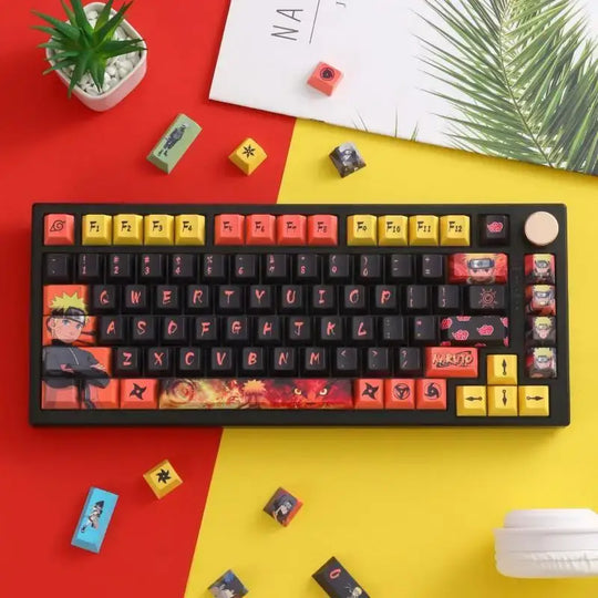 Naruto Uzumaki Translucent Mechanical Keyboard Keycap Bandai PBT PC gradient OEM holiday gift