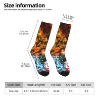 Breathable Demon Slayer Socks featuring Nezuko Kamado and Giyu Tomioka patterns, designed as trendy non-slip skateboard stockings for men and women.