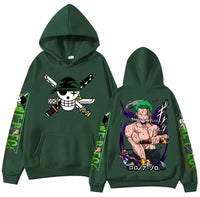One Piece Zoro Anime Hoodie Sweatshirt cotton cartoon print Y2K streetwear pullover men women