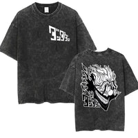 A unisex vintage washed Japan Anime Dandadan Okarun Graphic T Shirt made from high-quality cotton for streetwear fashion.