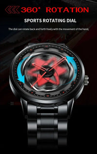 VA VA VOOM Racing Series Watch creative spinning dial stainless steel waterproof sports quartz watch for men