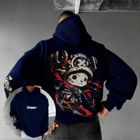 One Piece Chopper Anime Hoodie featuring an oversized design with Chopper artwork, perfect for Y2K streetwear style.