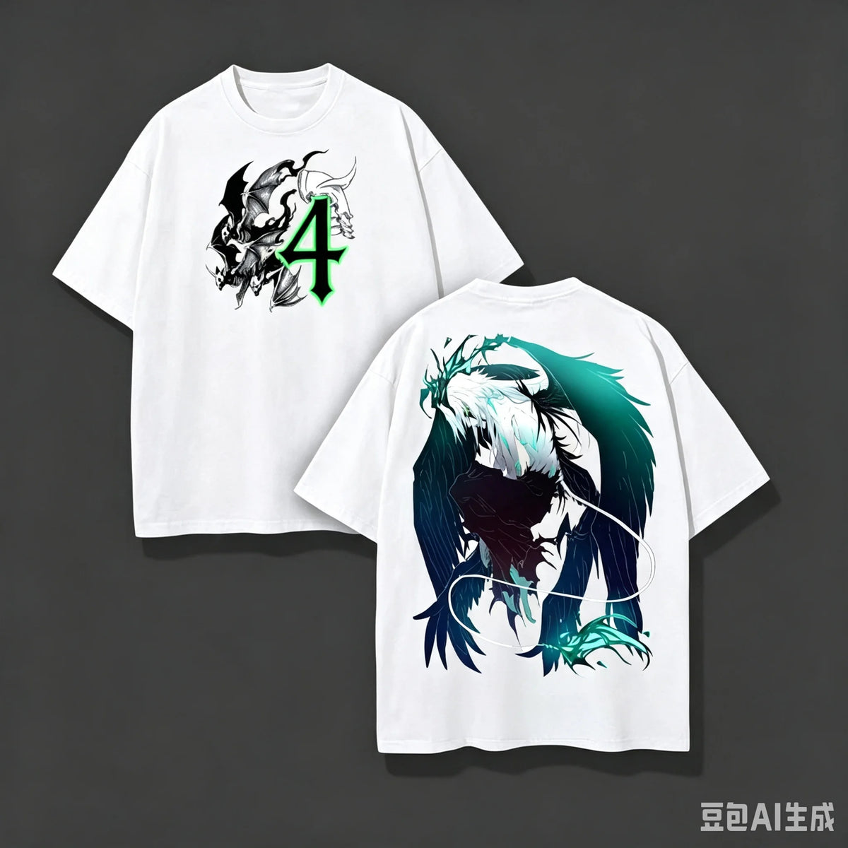 Sosuke Aizen BLEACH Double-Sided T-Shirt featuring unique artwork on both sides and oversized fit in white cotton.