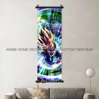 High-quality Dragon Ball Posters wall art scroll featuring Anime figures Goku, Vegeta, and Frieza for home decoration.