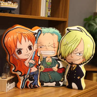 One Piece Kawaii Pillow Doll anime plush cushion featuring Luffy Zoro Sanji Chopper and Usopp soft stuffed toy gift