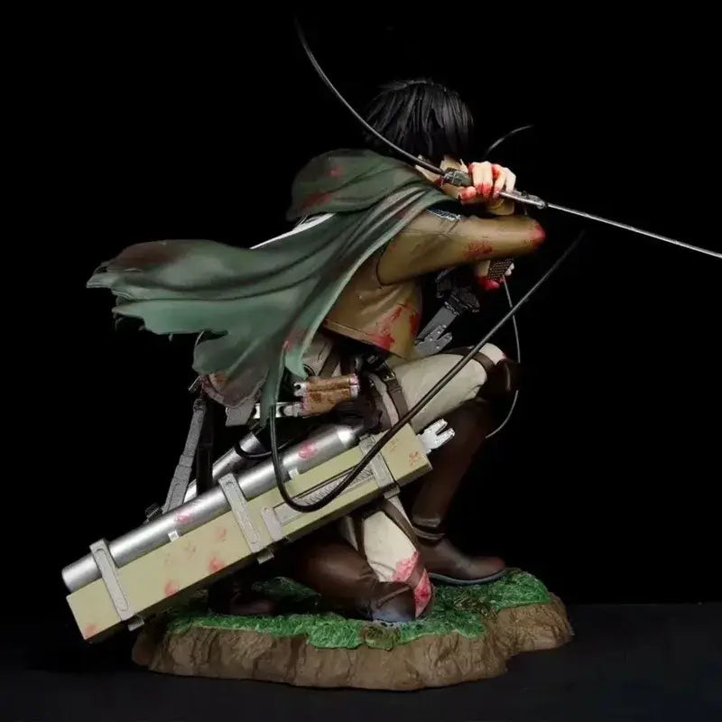 Levi Ackerman Battle Damage PVC Figure 18cm Bandai exquisite colour box packaging gift