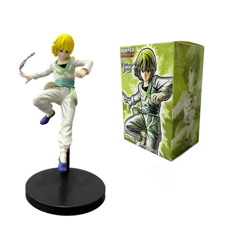 High-quality Hunter x Hunter Anime Figures featuring Gon Freecss, Killua Zoldyck, and Kurapika in dynamic action poses for adult room decor.