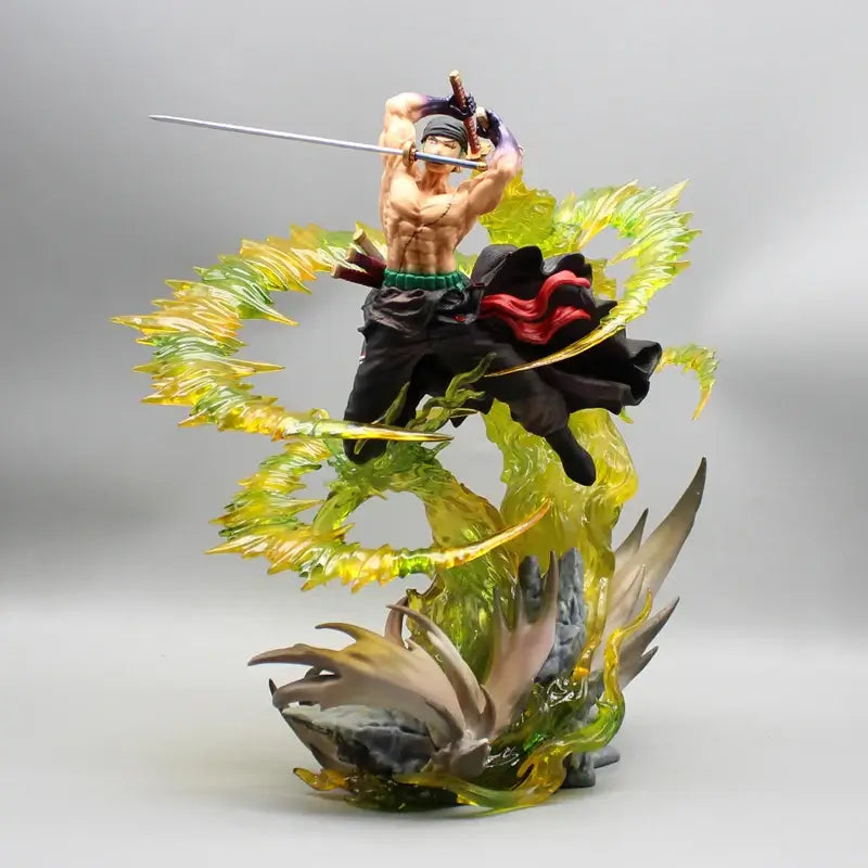 Roronoa Zoro PVC Figure 30cm With Light Bandai One Piece luminous standing model Christmas gift