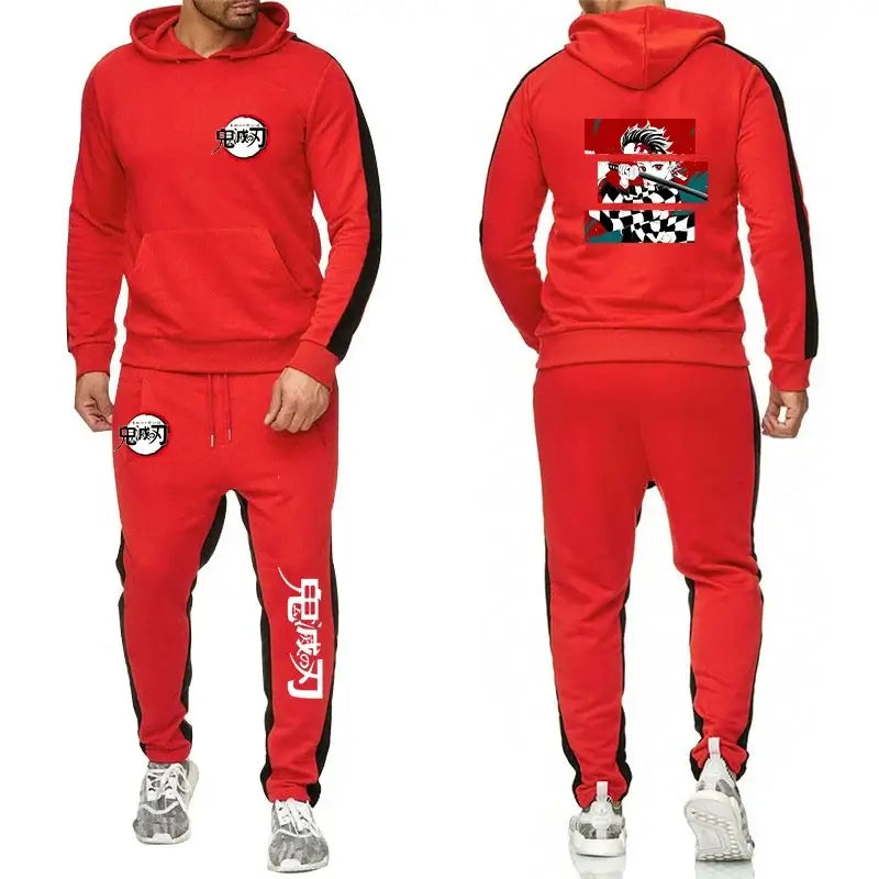 Men's Demon Slayer Two-Piece Tracksuit | Anime Sports Set