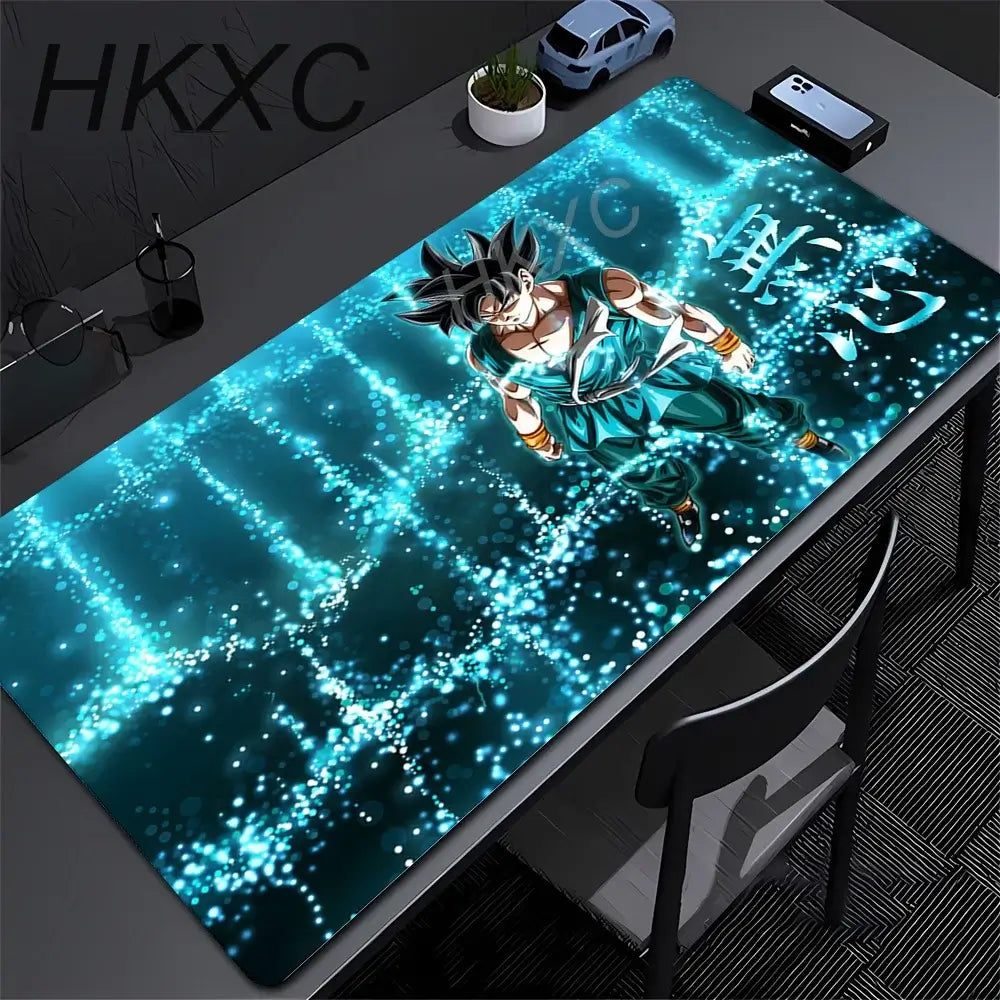 Master Roshi Mouse Pad Dragon Ball gaming desk mat with colorful anime artwork smooth polyester cloth surface stitched edges and non-slip rubber base