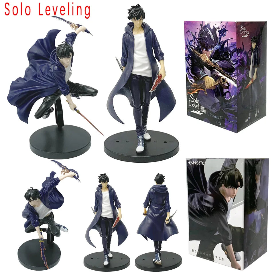 Sung Jin Woo Figure from Solo Leveling, detailed anime statue and collectible model for enthusiasts.