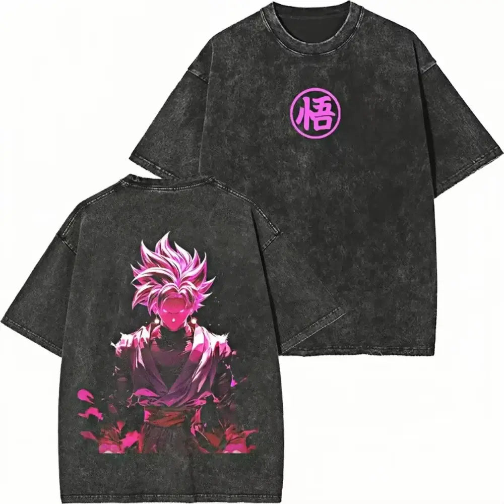 Dragon Ball Goku Majin Buu Washed Graphic T-Shirt Y2K unisex streetwear summer short sleeve