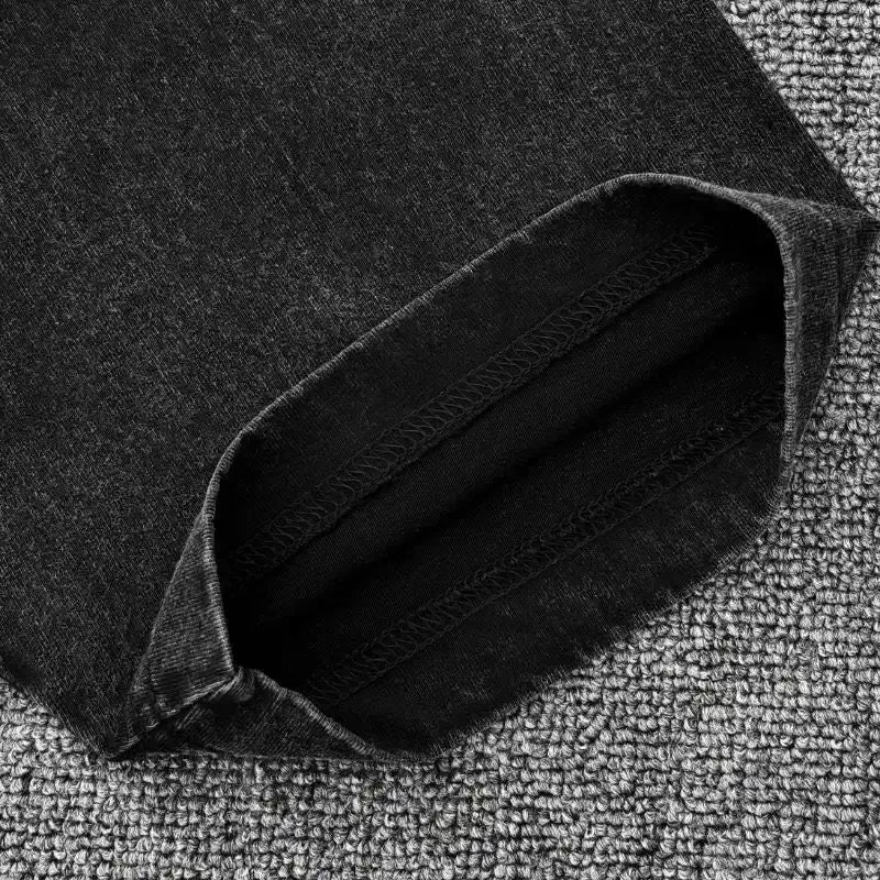 Close-up of Hunter x Hunter Gon Freecss Print T-Shirt graphic washed cotton fabric detail