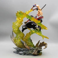 Roronoa Zoro PVC Figure 30cm With Light activated luminous display One Piece Zoro shelf
