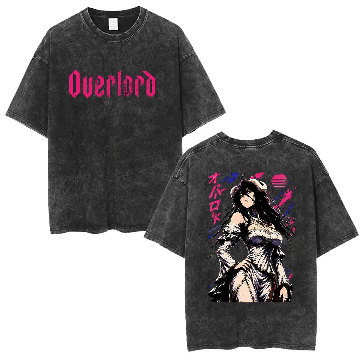 Albedo Overlord Vintage Washed T-Shirt Anime Graphic Tee