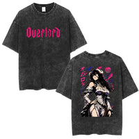Albedo Overlord Vintage Washed T-Shirt Anime Graphic Tee