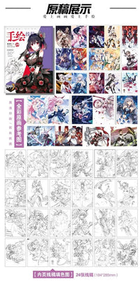 Chainsaw Man Anime Colouring Book multiple pages fan-drawn anime outline sketches colouring