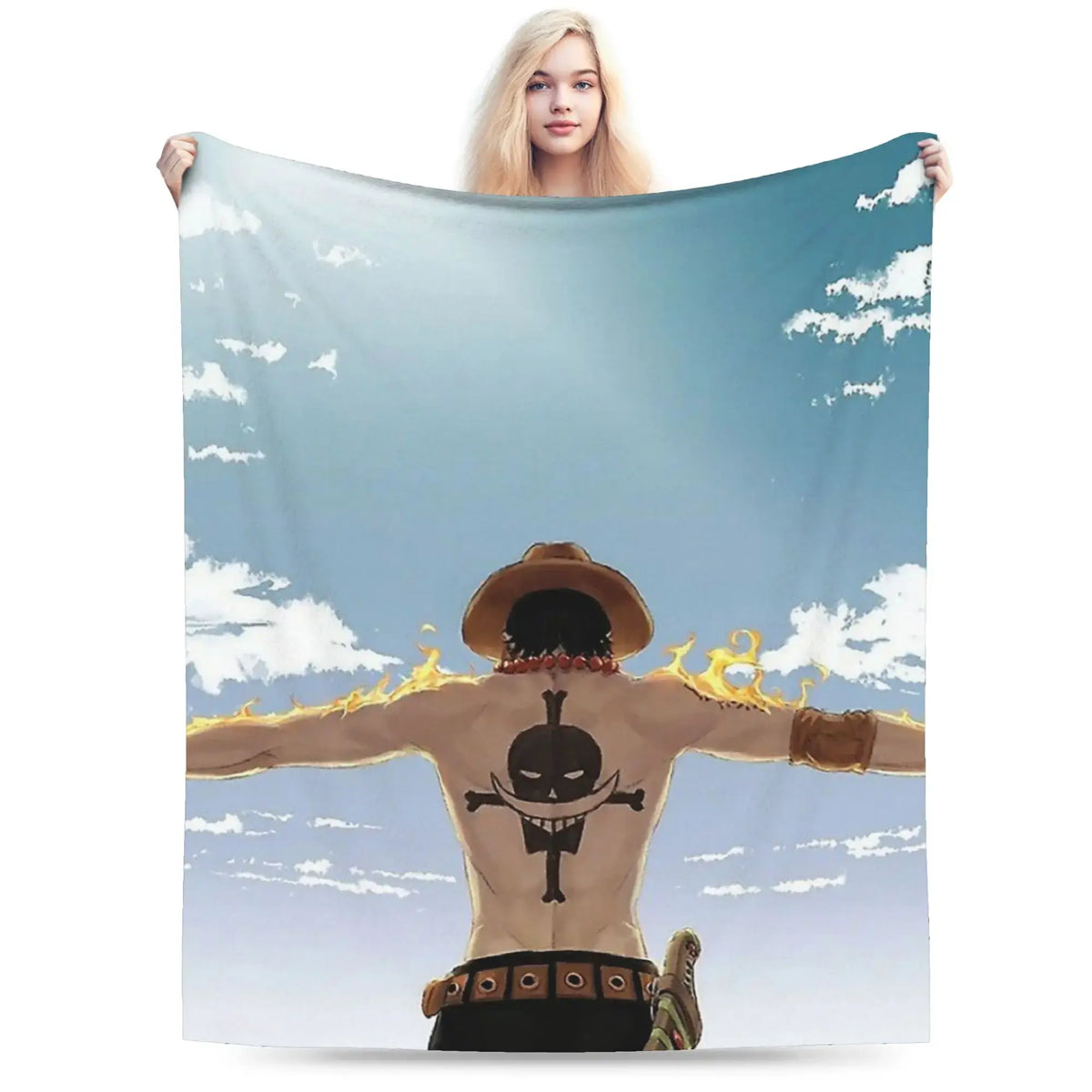 Stay warm with this One Piece Luffy Blanket! 🏴‍☠️ Premium knitted fleece throw for beds and sofas. Soft anime home decor. Shop the trend now!