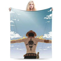 Stay warm with this One Piece Luffy Blanket! 🏴‍☠️ Premium knitted fleece throw for beds and sofas. Soft anime home decor. Shop the trend now!