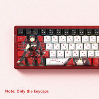 Close-up of Cherry Profile Anime Japanese PBT Keycaps Side-Engraved anime legends detail quality