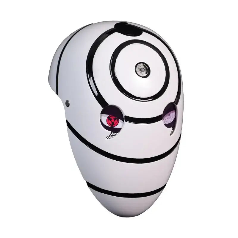 A highly imitative, high-gloss Obito Cosplay Mask featuring the Akatsuki Sharingan design for anime Halloween costumes and conventions.