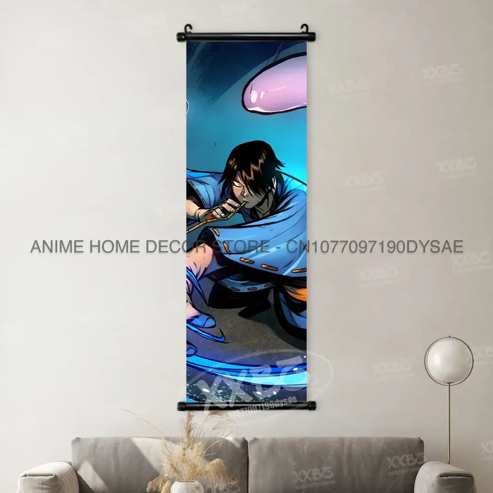 High-definition Naruto Posters hanging scroll featuring Uzumaki Naruto, Uchiha Sasuke, and Madara for anime home wall decoration.