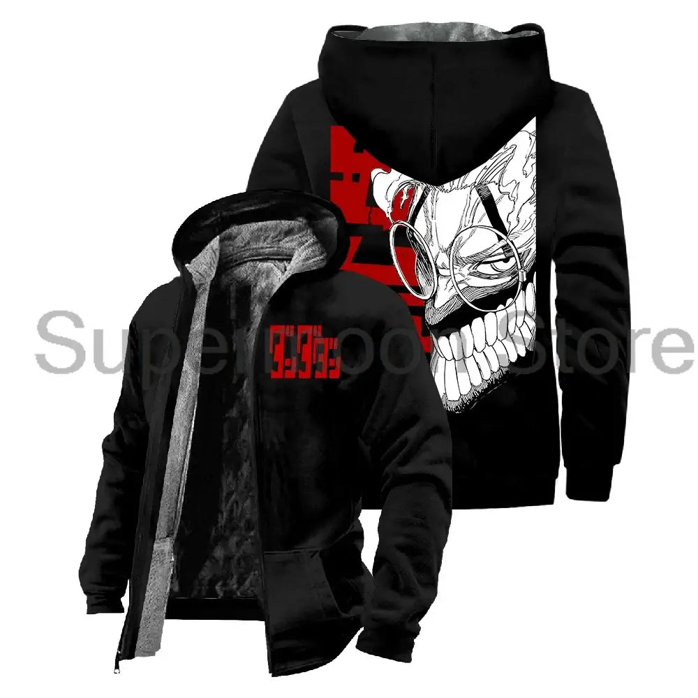 Dandadan Okarun Anime Harajuku Zip Hoodie streetwear winter jacket parka men women long sleeve